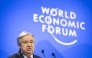 UN Secretary-General Antonio Guterres addresses the audience during the World Economic Forum (WEF) annual meeting in Davos on January 22, 2025. (Photo by FABRICE COFFRINI / AFP)
