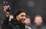 (Files) Frankfurt's Egyptian forward #07 Omar Marmoush reacts after the German first division Bundesliga football match on January 17, 2025. (Photo by Kirill Kudryavtsev / AFP)  