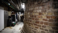 This photograph shows remains of a Roman Tower, located in a supermarket storage place in Strasbourg, eastern France, January 17, 2025. (Photo by Esa Rancel / AFP)
