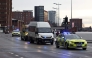 A Prison van escorted by police arrives at The Queen Elizabeth II Law Courts in Liverpool, north west England on January 23, 2025, ahead of the sentencing Southport attacker Axel Rudakubana. (Photo by Darren Staples / AFP)
