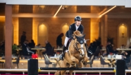 Britain’s Scott Brash in action during the CSI5* Grand Prix. 