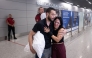 Luis Antonio Rodrigues Santos is welcomed by Eliana Campos after being deported from US arrive at Confins International Airport in Confins, Minas Gerais state, Brazil on January 25, 2025. Photo by Douglas MAGNO / AFP.
