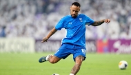 Hilal's Brazilian forward #10 Neymar warms up ahead of the AFC Champions League group B football match between UAE's Al Ain and Saudi's Al Hilal at the Hazza bin Zayed Stadium in al Ain on October 21, 2024. (Photo by AFP)

