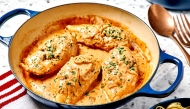 Chicken Breasts in Creamy Tomato Sauce. (Photo by Peggy Cormary for The Washington Post; food styling by Carolyn Robb for The Washington Post)

