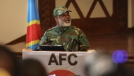 Leader of Alliance Fleuve Congo (AFC), Corneille Nangaa, a political-military movement of rebel groups including the M23 speaks during a press conference in Goma on January 30, 2025. (Photo by Tony KARUMBA / AFP)
