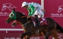 Jockey Arnaud De Lepine guides Al Warkah to win in the Local Thoroughbred Handicap race for Ras Rokn Island Cup. PICTURES: JUHAIM/QREC