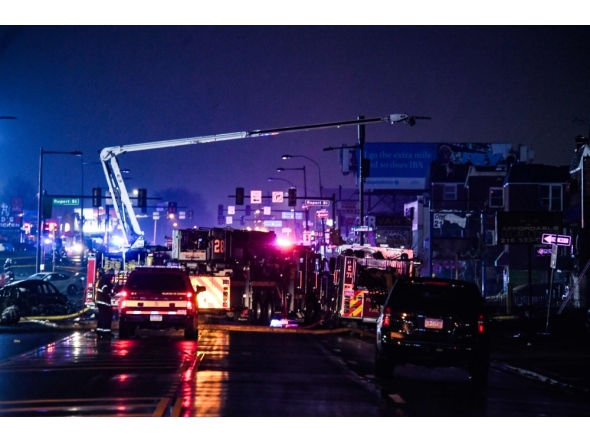 Emergency service members respond to a plane crash in a neighborhood near Cottman Avenue on January 31, 2025 in Philadelphia, Pennsylvania. Matthew Hatcher/Getty Images/AFP 