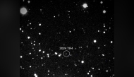 This handout picture provided by NASA on January 31, 2025 shows asteroid 2024 YR4 as observed by the Magdalena Ridge 2.4m telescope at the New Mexico Institute of Technology on January 27, 2025. (Photo by Handout / NASA/Magdalena Ridge 2.4m telescope/New Mexico Institute of Technology/Ryan / AFP)