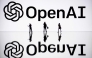 (Files) This illustration photograph taken on October 30, 2023, in Mulhouse, eastern France, shows figurines next to a screen displaying a logo of OpenAI. (Photo by Sebastien Bozon / AFP)