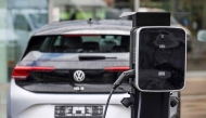 A charging box for electric cars is pictured at a Moller Bil Volkswagen car dealership outside the Norwegian capital of Oslo, on September 25, 2024. Photo by Jonathan NACKSTRAND / AFP