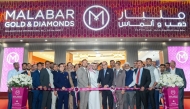 H E Vipul, Ambassador of India to Qatar, inaugurating the showroom of Malabar Gold & Diamonds at Muaither in the presence of Abdul Salam K P, Vice-Chairman of Malabar Group; Shamlal Ahamed, MD-International Operations, Malabar Gold & Diamonds; Santhosh T, Regional Head of Malabar Gold & Diamonds in Qatar; Naufal T, Zonal Head of Malabar Gold & Diamonds in Qatar; Al Shaikh Jasim Nasar Abdulla Ahmed Al Thani; Al Shaikh Abdulla Nasar Abdulla Ahmed Al Thani, other officials and guests.