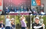 Top picture from left: Last year's Hassan II Golf Trophy winner Ricardo Gonzalez, PGA Tour Champions President Miller Brady, Royal Moroccan Golf Federation (RMGF) Second Vice President Hassan El Mansouri, RMGF First Vice President Maitre Zine, President of the Competition Organization Commission Jalil Benazzouz, former Lalla Meryem Cup winner Diane Barnard and defending champion Bronte Law during a press conference yesterday. Pic: Fawad Hussain /The Peninsula. Inset from left: Last year's Hassan II Golf Trophy winner Ricardo Gonzalez, Colin Montgomerie and Ernie Els  