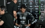 Aprilia Racing's Spanish rider Jorge Martin reacts during the first day of the 2025 MotoGP pre-season test at the Sepang International Circuit in Sepang on February 5, 2025. (Photo by MOHD RASFAN / AFP)