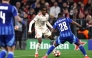 Bayern Munich's French forward #39 Mathys Tel and Slovan Bratislava's Panamanian defender #28 Cesar Blackman vie for the ball during the UEFA Champions League football match between FC Bayern Munich and SK Slovan Bratislava in Munich, southern Germany, on January 29, 2025. (Photo by Alexandra BEIER / AFP)
