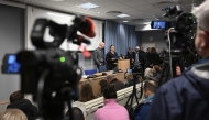 Police chief investigators Kristoffer Zickbauer (L) and Anna Bergkvist (2ndL) attend a press conference in Orebro, Sweden, on February 6, 2025 two days after a shooting at the adult education center Campus Risbergska school, where eleven people including the gunman were killed. Photo by Jonathan NACKSTRAND / AFP