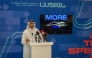 Lusail International Circuit CEO Abdulaziz Ali Al Mohannadi addressing the media.