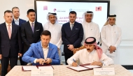 Deputy Minister for Europe and Foreign Affairs of the Republic of Albania, H E Endrit Yzeiraj, witnessing the MoU signing between Second Vice Chairman, of Qatar Chamber, Rashid bin Hamad Al Athba and President of the Tirana Chamber of Commerce and Industry, Nikolin Jaka.