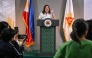 Philippine Vice President Sara Duterte gives a statement on impeachment complaints filed against her at her office in Mandaluyong, Metro Manila on February 7, 2025. (Photo by JAM STA ROSA / AFP)
