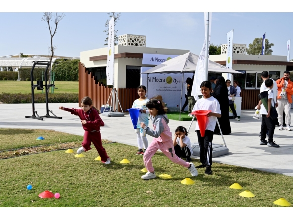 Children in action at the Al Meera pavillion.