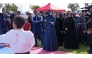 Minister of Education and Higher Education H E Lolwah bint Rashid Al Khater interacts with participants of NSD events at Old Doha Port Park yesterday.