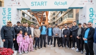 Chairman of UDC and Director-General of the General Retirement Authority, Ahmad bin Ali Al Hammadi, and President & CEO of UDC, Yasser Al Jaidah, along with other officials during the National Sport Day, yesterday.