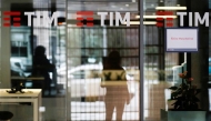 The Tim logo is seen at its headquarters in Rome, Italy November 22, 2021. REUTERS/Yara Nardi