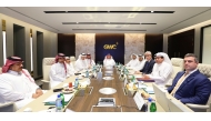 GWC Chairman Sheikh Mohammed bin Hamad bin Jassim bin Jaber Al Thani; GWC Group Managing Director Sheikh Abdulla bin Fahad bin Jassim bin Jaber Al Thani; and GWC’s Acting Group CEO Matthew Kearns with other officials during the meeting. 