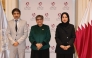 Permanent Representative of Qatar to UN H E Sheikha Alya Ahmed bin Saif Al Thani (right), Director General of QFFD H E Fahad Al Sulaiti (left), and the UN Under-Secretary-General and High Representative for OHRLLS H E Rabab Fatima on the occasion.
