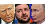 This combination of pictures created on February 12, 2025 shows US President Donald Trump in Washington, DC, on February 11, 2025, Ukraine's President Volodymyr Zelensky in Brussels on December 19, 2024, and Russian President Vladimir Putin in Moscow on January 17, 2025. (Photo by various sources / AFP)
