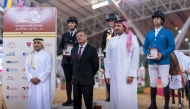 President of the Republic of Colombia HE Gustavo Petro (center-front) crowned the winners in the five-star category round of HH the Amir's Sword International Equestrian Festival.