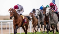 Jockey Christophe Soumillon guides Al Shaqab Racing’s Al Ghadeer to H H The Amir Sword triumph. Pictures: Juhaim/QREC