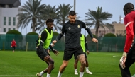 Al Gharafa players during a training session.