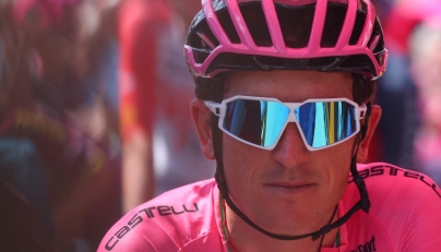 (Files) Overall leader INEOS Grenadiers's British rider Geraint Thomas waits at the start line prior to the nineteenth stage of the Giro d'Italia 2023 cycling race on May 26, 2023. (Photo by Luca BETTINI / AFP)