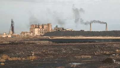 This photograph taken on October 28, 2023, shows a view of the Kostyenko coal mine, in Karaganda. (Photo by STRINGER / AFP)