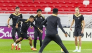 Al Rayyan players attend a training session yesterday. 