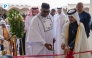 Secretary-General of the Ministry of Foreign Affairs H E Dr. Ahmed bin Hassan Al Hammadi (right) with Minister of Foreign Affairs and International Cooperation of the Republic of Sierra Leone H E Alhaji Musa Timothy Kabba (left) and Ambassador of Sierra Leone to Qatar H E Ahmed Tejan Fadlu-Deen (back, right) during the embassy inauguration yesterday.  PIC: Oussama Zerrougi/The Peninsula