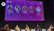 AI Consultant at Primary Health Care Corporation, Narjiss Sallahi (centre), with other panelists during the ‘Shaping Tomorrow: STEMpowered Women’ event yesterday. Pic: Marivie Alabanza / The Peninsula