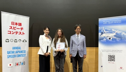 Ambassador of Japan H E Naoto Hisajima with the first place winner.