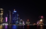 Fireworks light up the sky over the West Bay district in Doha on February 18, 2025. (Photo by KARIM JAAFAR / AFP)
