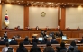 (L-R) The Constitutional Court of Korea's eight justices Chung Kye-sun, Kim Bok-hyeong, Jung Jung-mi, Lee Mi-son, Moon Hyung-bae, Kim Hyung-du, Cheong Hyung-sik and Cho Han-chang are seated in their courtroom for the trial of South Korea's impeached President Yoon Suk Yeol during the tenth hearing over his short-lived imposition of martial law at the Constitutional Court in Seoul on February 20, 2025. (Photo by SONG Kyung-Seok / POOL / AFP)