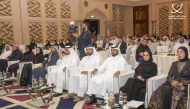 Chairman of Qatar Association of Certified Public Accountants (QCPA), Dr. Hashim Al Sayed with other officials during the 3rd Fintech Finance Technologies Conference.