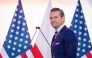 (Files) US Defence Secretary Pete Hegseth arrives for a press conference at the Ministry of Defence headquarters in Warsaw on February 14, 2025. (Photo by Wojtek Radwanski / AFP)
 