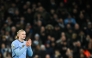 Manchester City's Norwegian striker #09 Erling Haaland applauds as he leaves the pitch during the English Premier League football match between Manchester City and West Ham United at the Etihad Stadium in Manchester, north west England, on January 4, 2025. (Photo by Oli SCARFF / AFP)

