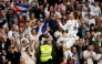 Real Madrid's Croatian midfielder #10 Luka Modric celebrates scoring the opening goal during the Spanish league football match between Real Madrid CF and Girona FC at Santiago Bernabeu Stadium in Madrid on February 23, 2025. (Photo by Pierre-Philippe Marcou / AFP)