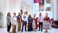 Members of a delegation of Native American artists with VCUarts Qatar officials.