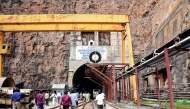 A general view shows a section of the Srisailam Left Bank Canal (SLBC) project tunnel, a day after a portion of the tunnel collapsed at Nagarkurnool district in India's Telangana state on February 23, 2025. Photo by AFP