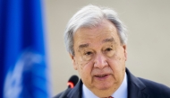 UN Secretary-General Antonio Guterres delivers a speech at the opening of the 58th session of the United Nations Human Rights Council in Geneva, on February 24, 2025. (Photo by Fabrice COFFRINI / AFP)