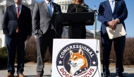 The Department of Government Efficiency Caucus, led by caucus co-chairs Representative Aaron Bean (2nd L), Republican of Florida, and Representative Pete Sessions (L), Republican of Texas, alongside US Representative Ralph Norman (R), Republican of South Carolina and US Representative Beth Van Duyne (2nd R), Republican of Texas, hold a press conference on 