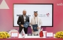 Director of the GCO and Chairman of the Permanent Web Summit Organising Committee H E Sheikh Jassim bin Mansour bin Jabor Al Thani and Vice President and General Manager of Snap Inc MENA Hussein Freijehl during the signing of the MoU. 