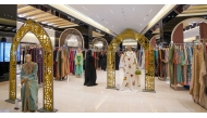 A collection of Jalabiyas & Kaftans at the exhibition.